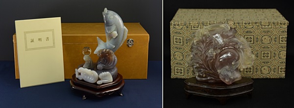 玉製品 置物 魚