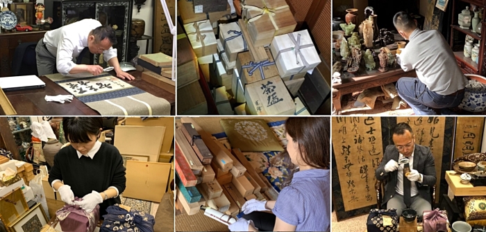 茶碗査定中 茶碗査定中